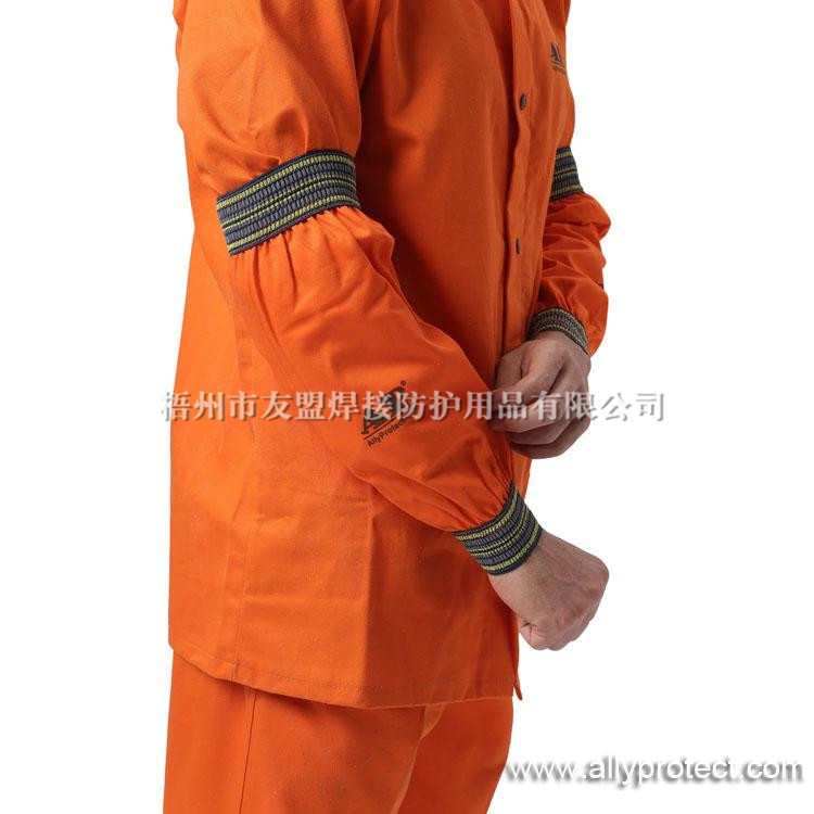 AP-9103 橙色防火布配弹力橡筋手袖